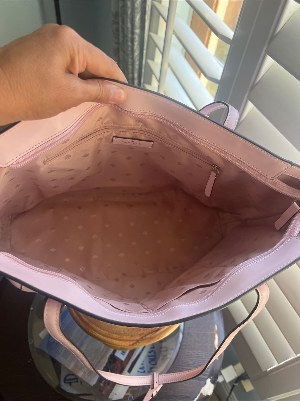 Kate Spade, Large, blush pink leather tote, EUC - Picture 8 of 13
